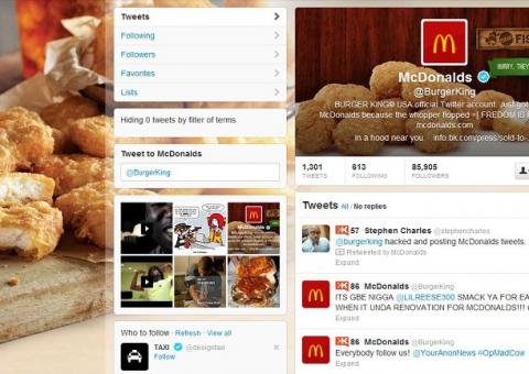 Twitter do Burger King invadido por hackers faz propaganda do McDonald's